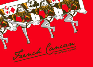 French Cancan : jeu de cartes de dames dansant le French Cancan